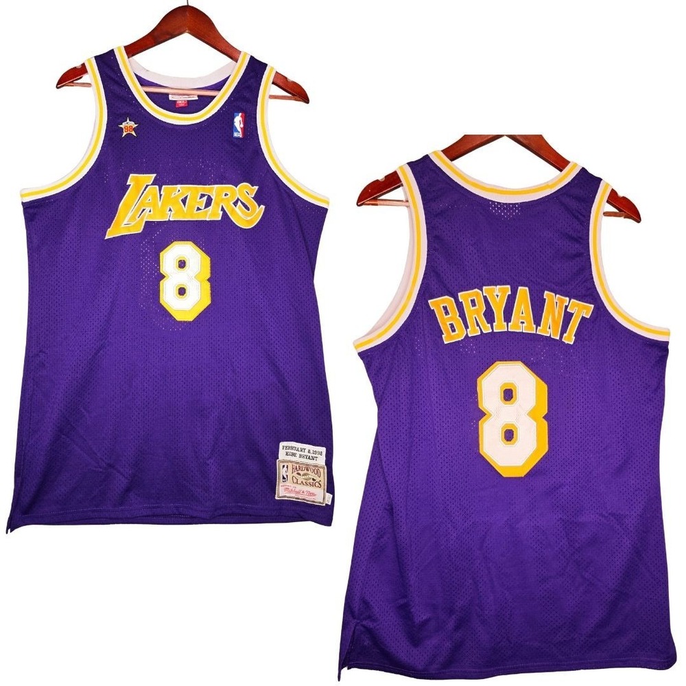 Kobe Bryant #8 Lakers Jersey 48 XL Mitchell Ness Swingman Purple NBA